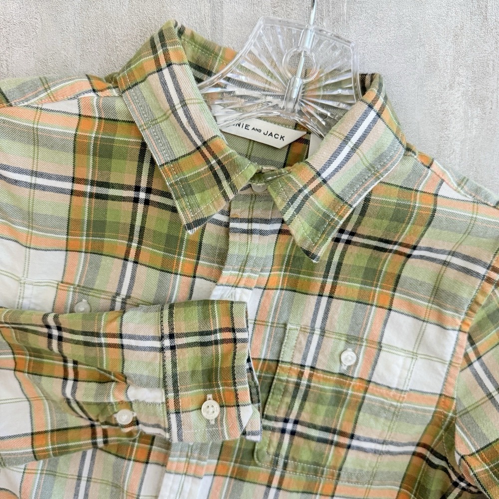 Janie And Jack Shirt Boys Size 8 Plaid Flannel Long Sleeve Button Up Preppy